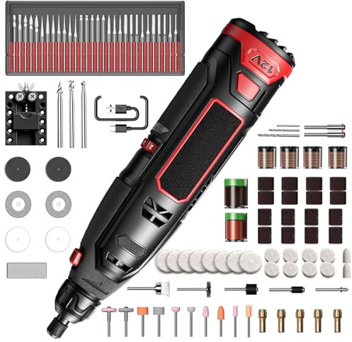 Cordless Rotary Tool Kit with 257pcs Accessories,12V Rechargeable Rotary Multi Tool 6 Speed 35000RPM Electric Rotary Mini Electric Sander/Drill Set for DIY Engraving Grinding Sanding Polishing Carving