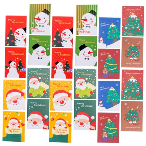 FUNNETOYU 24 Pezzi Quaderni Natalizi Tascabili Colorati con Motivi Cartoni Animati per Scuola e Ufficio Taccuini Natale Natale Albero Regalo Gadget Festa