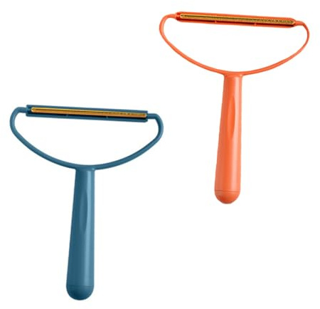 LALAFINA 2 piezas Quita Pelusas Mini Azul y Naranja Removedor Pelo Animal y Polvo para Ropa y Hogar Práctico y Duradero de Material Ecológico