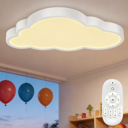 Suusolny 48W Deckenlampe LED Wolkenförmige Deckenleuchte IP44 Wasserdicht Wolke Effektlampe Dimmbar Badezimmer Lampe Warmweiß & Kaltweiß Schlafzimmer Lampe Ultra Dünn Kinderzimmerlampe Kinderlampe