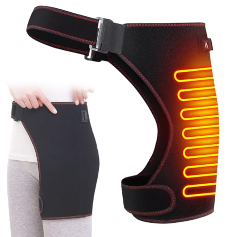 Calentador eléctrico de cadera/glúteos, cojín de asiento de calefacción eléctrica, calentador de muslo único con temperatura constante y función de temporizador, adecuado tanto para lados izquierdo