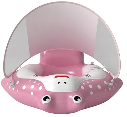 Bavokon Flotador Infantil para Piscina,Equipo Inflable de Entrenamiento con Dosel - Flotador de natación antivuelco para bebés | para Principiantes, Niños y Niñas, Uso en Jardín, Escuela o Vacaciones