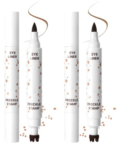2 Pièces Freckles Pen, Double Stylo Tache De Rousseur, Tampon Et Stylo Taches De Rousseur 2 En 1, Naturel Et Réaliste, Pour Un Maquillage Effet Bonne Mine (Brun Clair)