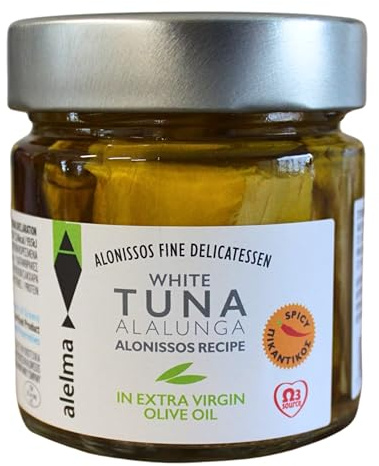 Alelma Atún Blanco Alalunga Picante en AOVE, Tarro 212 g