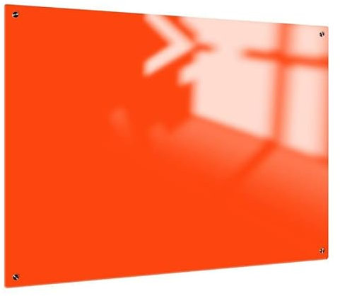 Whiteboard Glas Solid Orange Magnetisch 100x150 cm | Sam Creative Whiteboard | Design Whiteboard aus Glas
