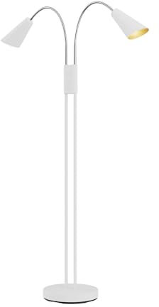 Floor Lamp 'Medira' (Modern) in White Made of Metal for e.g. Living Room & Dining Room (2 Light Sources, GU10) from Lucande | Standard Lamp