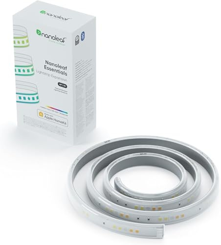 Nanoleaf Essentials Lightstrip Expansion, 1M Additional RGBW LED Strip Light - Smart Thread & Bluetooth Colour Changing Strip, Works with Google Assistant Apple Homekit, Room Decor & Gaming