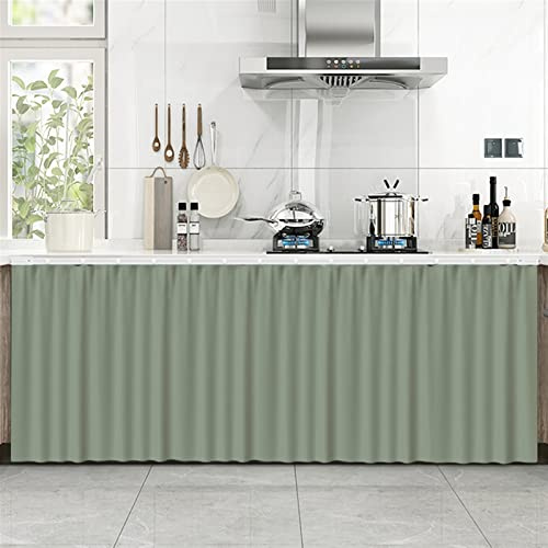 LIVEINU Schrankvorhänge für Küche Selbstklebend 80x100cm Hellgrün | Kleiderschrank, Badezimmer, Staubdichter Vorhang für Regale, Wandpaneele, hängende Tür, Japanische Noren