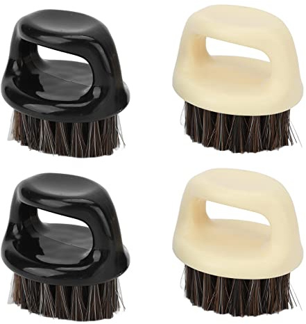 4 Stück Knöchel Bartbürste, Finger Bürste zum Stylen von Schnurrbart, Knöchel Bürste mit weichen Borsten, Bartfegerbürste für Herren, Friseurpinsel Set