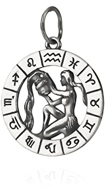 NKlaus hänge stjärntecken Vattumannen 925 silver horoskop 25 mm zodiaken hänge 11103