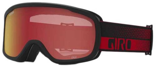 Giro Adult and Youth Roam Ski and Snowboard Goggles - Red Flow Strap with Amber Scarlet/Yellow Lenses