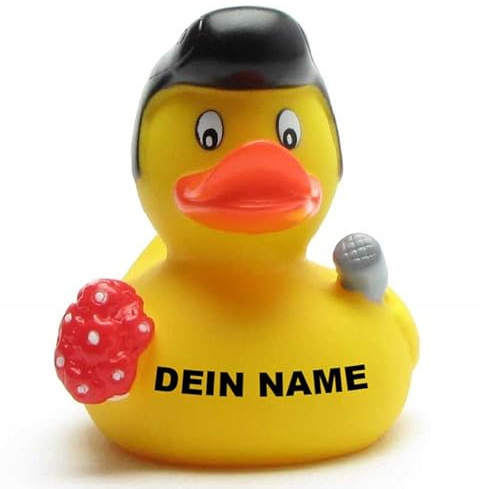 Badeente - personalisierbar (Kavalier mit Blumenstrauss Ente)