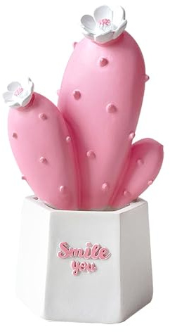 Plantas Resina Adornos Estatua Moderna - Adornos Escultura Decorativa para Hogar - Cactus Figuras Diseño Decoración (Rosa)