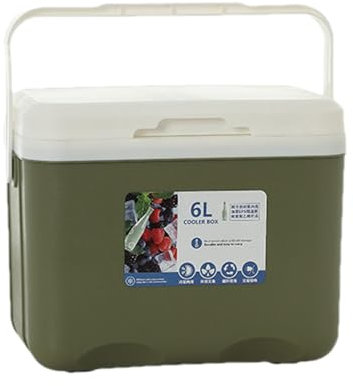 6L Kühlbox, Isolierte Kühlbox, Tragbar, Heiß/kalt, Isoliert, Gefrierschrank, Lebensmittel, Isoliert, Camping-Kühlbox, Getränke-Kühlbox Mit Tragegriff, Campingzubehör & Reisezubehör