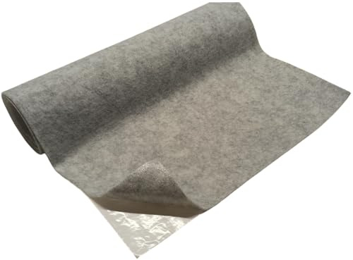 TAPHICEROS Rotolo di tessuto in feltro autoadesivo, grigio chiaro, 50 cm x 150 cm 2 mm, materiale di imbottitura, venduto al metro, tessuto di rivestimento interno per artigianato, auto, fai da te