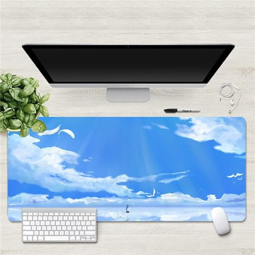 Himmel Landschaft Gaming Mauspad XXL 1200x600x2mm Mousepad Groß rutschfest Schreibtischunterlage Spezielle Oberfläche zur Verbesserung von Präzision und Geschwindigkeit für Büro und Zuhause