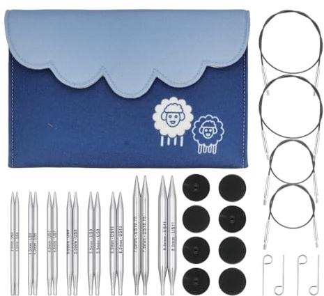 KnitPro Nova Deluxe Austauschbare Nadelspitzen Set 4 (10cm) | 8 Größen (3.5mm bis 8mm)