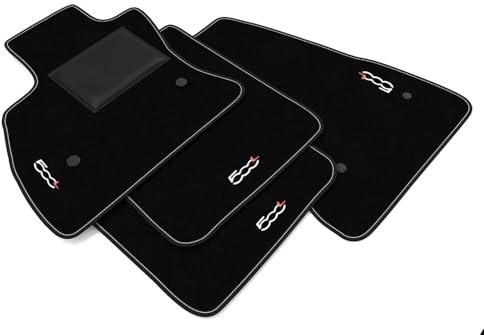 DHCarMats | Alfombrillas de Auto para Fiat 500L 2012-2022 Bordado | Alfombras de Auto Alfombra Compatible | Interior del Habitáculo - Conjunto de Alfombrillas para el Coche