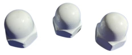 Hutmuttern DIN 1587 Edelstahl Weiß V2A - M8 Weiße Hutmuttern (25, M8)