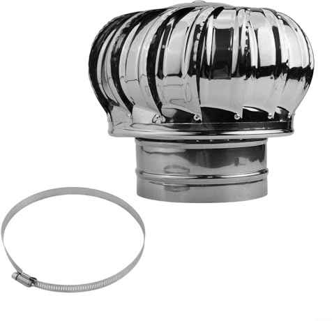 Entgoinggo Chimney Cowl Bird Guard Chimney Cowl Cap 304 Stainless Steel Top Cover Rotating Hood Top Cover(Ø150 MM)