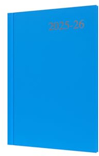 Collins 'Essentials' 12 Month Mid/Academic Year Planner, July 2025-July 2026 - ESSA53M.57-2526 - Week-to-View Diary, A5 Hard Cover, Light Blue