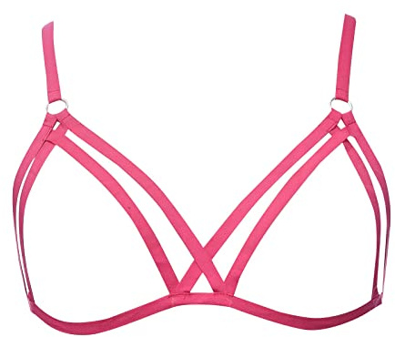 Soutien Gorge Sexy érotique Transparent Bandage Lingerie Sexy Femme Coquine Hot Pute Soutiens-Gorge Femme Sexy Ouverte Bretelles Spaghetti Reglable Sous Vetements Feminins Sexy De Pute (One Size)