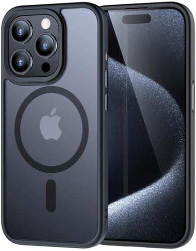 Premium Hülle für iPhone 15 Pro – Robust, stoßfest & stilvoll! Airbag-Technologie für Schutz auf Militärniveau. Kratzfest, griffig & sorgt für höchsten Komfort (Schwarz, iPhone 15 Pro)