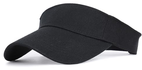 Berretto con visiera per bambini, protezione UV, per bambini 4-10 anni, UPF 50+, cappello estivo, da golf, da tennis, sportivo, da corsa, da spiaggia, traspirante e assorbe il sudore, Nero , Taglia