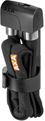 AXA Foldable 6-95, Faltschloss, Länge 95 cm, Stahlglieder 6 mm, Sicherheitsstufe 7, Inkl. Halterung, Fahrradschloss für Citybikes, 2 Schlüssel, Schwarz