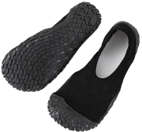 Indoor Training Shoes, Indoor Walking Shoes – Women Treadmill Shoes, Quiet Indoor Footwear, Quiet Comfortable Sneaker Socks for Yoga and Sports, Black, 5 UK