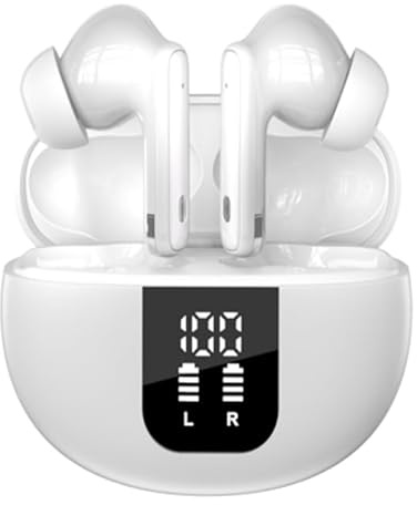 FixRix Kopfhörer kabellos Bluetooth weiß - In-Ear Hörer mit ANC & Mikrofon, 7h Spielzeit, Ladecase mit USB-C, Touch-Steuerung, Klarer Sound, exzellenter Klang