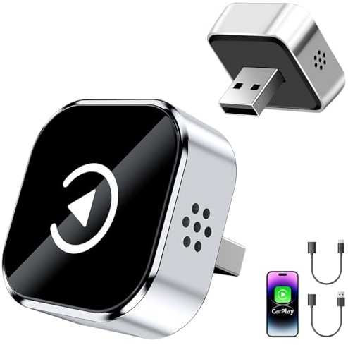 AndThere Adaptateur Carplay sans Fil, Dongle Car Play Voiture Cle Carplay sans Fil Bluetooth 5.0 Easy Connect, Wireless Carplay Adapter Clé USB Car Play Plug and Play Rapide et Stable