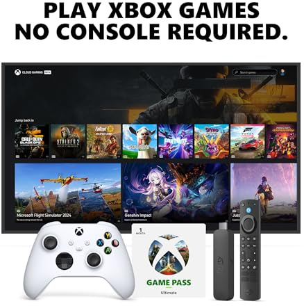 Amazon Fire TV Stick 4K Max + Xbox Robot White Controller + 1 Month Game Pass Ultimate