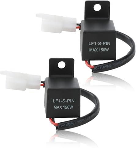 2 Stück LED Blinkerrelais 12V 2 Polig, Lastunabhängiges Blinkfrequenzkontroll Relais LF1-S-PIN, Blinkerrelais für Motorrad LED Blinker, Stabiler Blinkgeber, Max 150W, 12 Volt Relais Universal