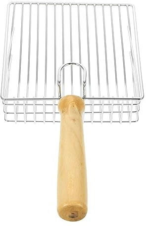 ibasenice Pelleteuse à Litière pour Chat Acier Inoxydable avec Support Design Ergonomique et Filtré pour Nettoyage Facile et Pratique des Déjections Félines