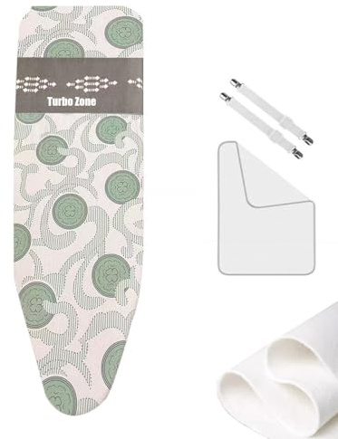Copriasse da Stiro, 45x15 Pollici Resistente al Calore con Zona Turbo a Scorrimento rapido, Copertura for ASSE da Stiro con Imbottitura Spessa, Cinghie di Fissaggio(15x48 inch(120x40 cm))