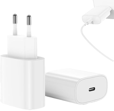 2 Pack Bloc Chargeur CSB C,Chargeur USB C,20W Secteur Rapide pour for iPhone16/15/15/14/13/12/11/SE/XS/XR/8, iPad Air 5/4,iPad Pro, Galaxy, Pixel,Type C Mural Alimentation Adaptateur Trefard.