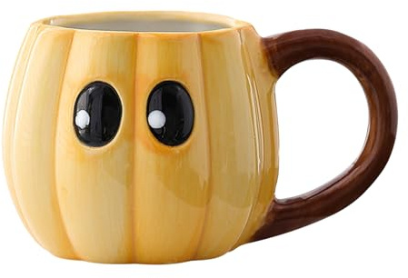 Herbstdeko Kürbis Tasse, 440ml Große Kürbis Herbst Tasse, 3D Pumpkin Herbsttasse Keramik, Kürbistasse, Niedliche Pumpkin Mug, Autumn Mug, für Thanksgiving Herbst Halloween