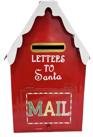 CarpNettore Buzón Metálico Resistente para Cartas Navideñas, Ideal para O La Entrada de Casa en Navidad (16 X 26 Cm).