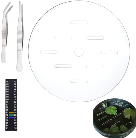 DELORIGIN Acryl Aquariumdeckel Anti Spring Abdeckung Für Aquarien Deckel Mit Löchern 20cm Rund Zum Verhindern des Entkommens Zum Schutz von Fischen Und Reptilien