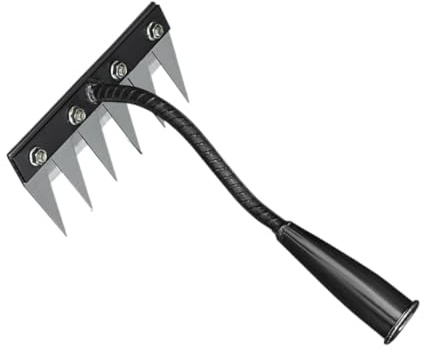 JAYIOLA Arrancador de Malezas Herramienta de Mano con Garra Removedora Manual y Extractor de Malezas Afilado Material Metálico Diseño Ergonómico Adecuado, 6 Púas