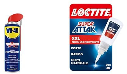 Bundle WD-40 MUP Lubrificante Spray Doppia Posizione 500 ml & LOCTITE Super Attak Professional 20g Ocean