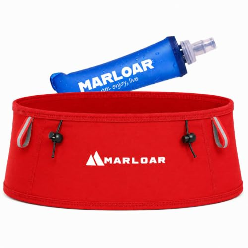 MARLOAR Löpbälte med mjuk flaska, 250 ml inkluderad – unisex löpande midjeväska, bärare och hållare för promenadkäppar, terränglöpning, Åsidosättande, L, modern