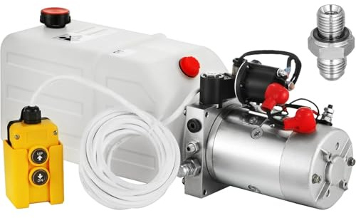 Verkstadskran Hydraulpump 12V Dump Trailer Enkelverkande Med 7 Quarts reservoarmotor Elkraft
