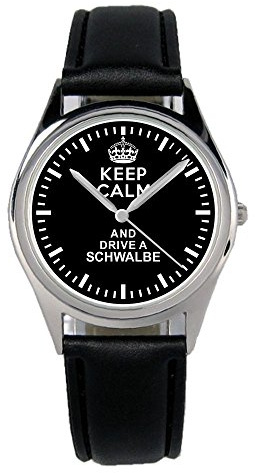 KIESENBERG Armbanduhr Simson Schwalbe Oldtimer Fahrer Geschenk Artikel Idee Fan Damen Herren Unisex Analog Quartz Lederarmband Uhr 36mm Durchmesser B-2256