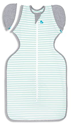 Love To Dream Wickelsack für den Übergang, Größe XL, 11–14 kg, Mintgrün, eng anliegende Passform, abnehmbare Flügel, 1,0 Tog (20–24 °C), maschinenwaschbar, Von Hebammen empfohlen, Doppelreißverschluss