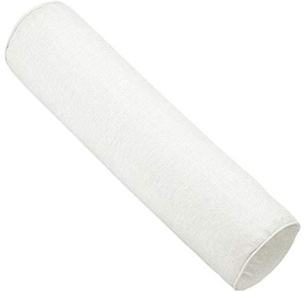 Xiang Ru Flachs, einfarbig, Bonbon-Kissenrolle, Nackenrolle für Zuhause, Bett, Sofa, Kissen, Beige, 120 x Durchmesser: 20 cm