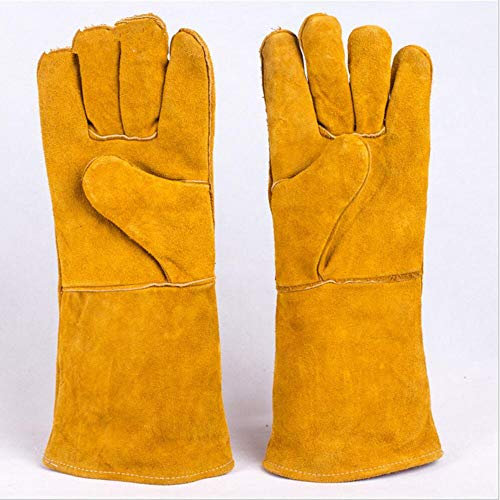 Gants de Soudure en Cuir résistant à la Chaleur extrême et au feu avec Manches Extra Longues pour Barbecue, Four, Gril, cheminée, tig, mig, Four, cuisinière, manique, manique, manique, manique