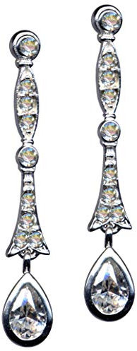 Ohrstecker Ohrhänger Jugendstil Weiß Art Nouveau Echt Sterling Silber 925 Zirkonia Sterlingsilber 925er Liebe Glaube Hoffnung Stil extravagant schön weiss klar transparent 58026