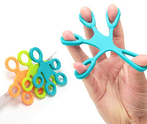 3 pcs Finger Hand Grip 3 Levels Silicone Ring Gripper Strengthener Exerciser Trainer Resistance Band Fitness Expander Stretcher